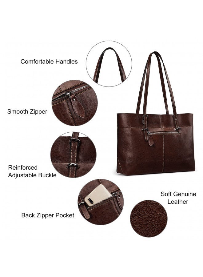 S-ZONE S-Zone Women Vintage Genuine Leather Tote Shoulder Bag Handbag Upgraded Version Medium  - Image 5