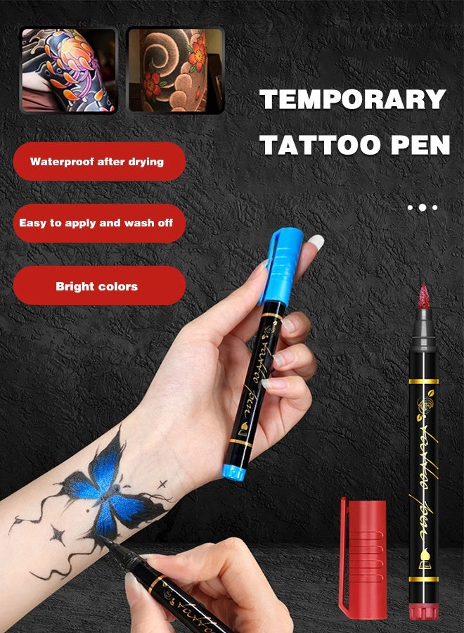 Organizer New Temporary Tattoo Marker Pen Set, Temporary Tattoo Markers for Kids and Adults, Waterproof Body Art & DIY Creativity Halloween Decorations ﻿ (10 Pack) - Image 5