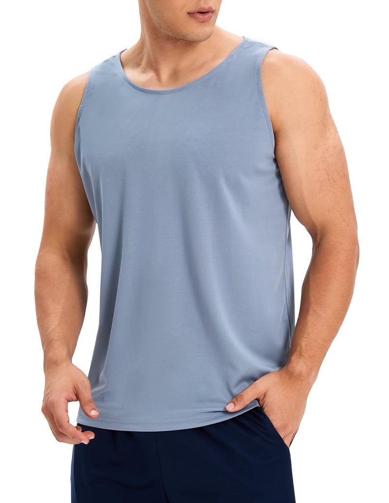 OYGSieg 6 Pack Men's Quick Dry Workout Tank Tops Breathable Gym Sleeveless Muscle Shirts for Active Men SetB L - Image 5