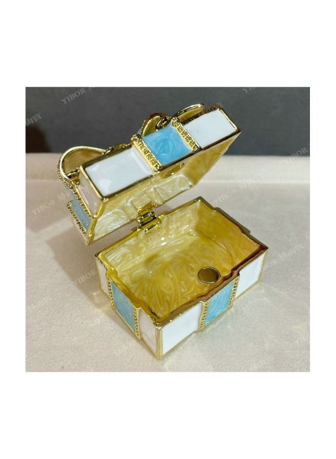 Beauenty Jewelry box creative home exquisite European hummingbird box small ornaments round ring box blue - Image 2