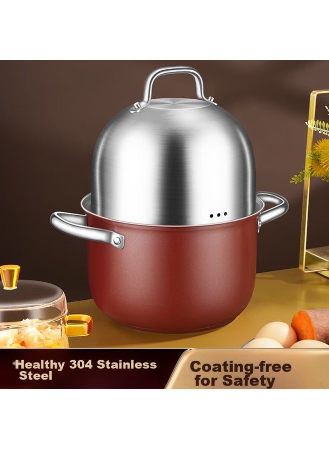 Ssn Stainless Steel Soup Pot For 3-4 People, 304 Stainless Steel Steamer Pot, Small Steamer Pot For Gas Stove, Home Use Soup Pot For Cooking Noodles - Image 5