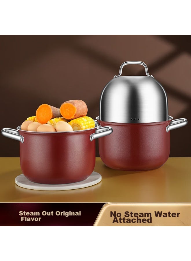 Ssn Stainless Steel Soup Pot For 3-4 People, 304 Stainless Steel Steamer Pot, Small Steamer Pot For Gas Stove, Home Use Soup Pot For Cooking Noodles - Image 2