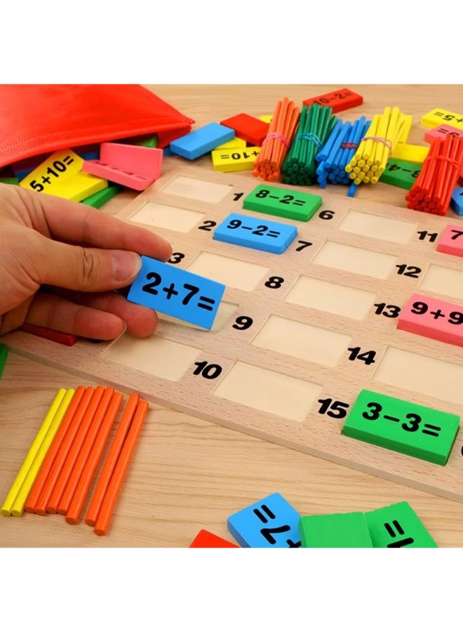 حديقة الألعاب لعبة لوح تعلم الرياضيات الخشبية، مونتيسوري 1-100 أرقام متتالية مائة لوحة رقمية لعبة العد التعليمية لمرحلة ما قبل المدرسة للأطفال، لعبة مكعبات البناء الخشبية الدومينو - Image 2