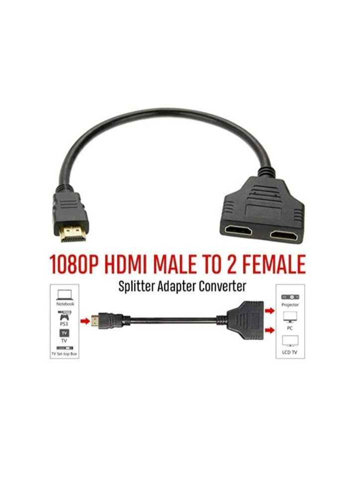 DUSALA 1080p Hdmi Male to Dual Hdmi Female 1 to 2 Way Hdmi Splitter Cable Adapter Converter for DVD Plays PS3 HDTV LCD Monitor and Projectors Signal One in Two Out - Image 4