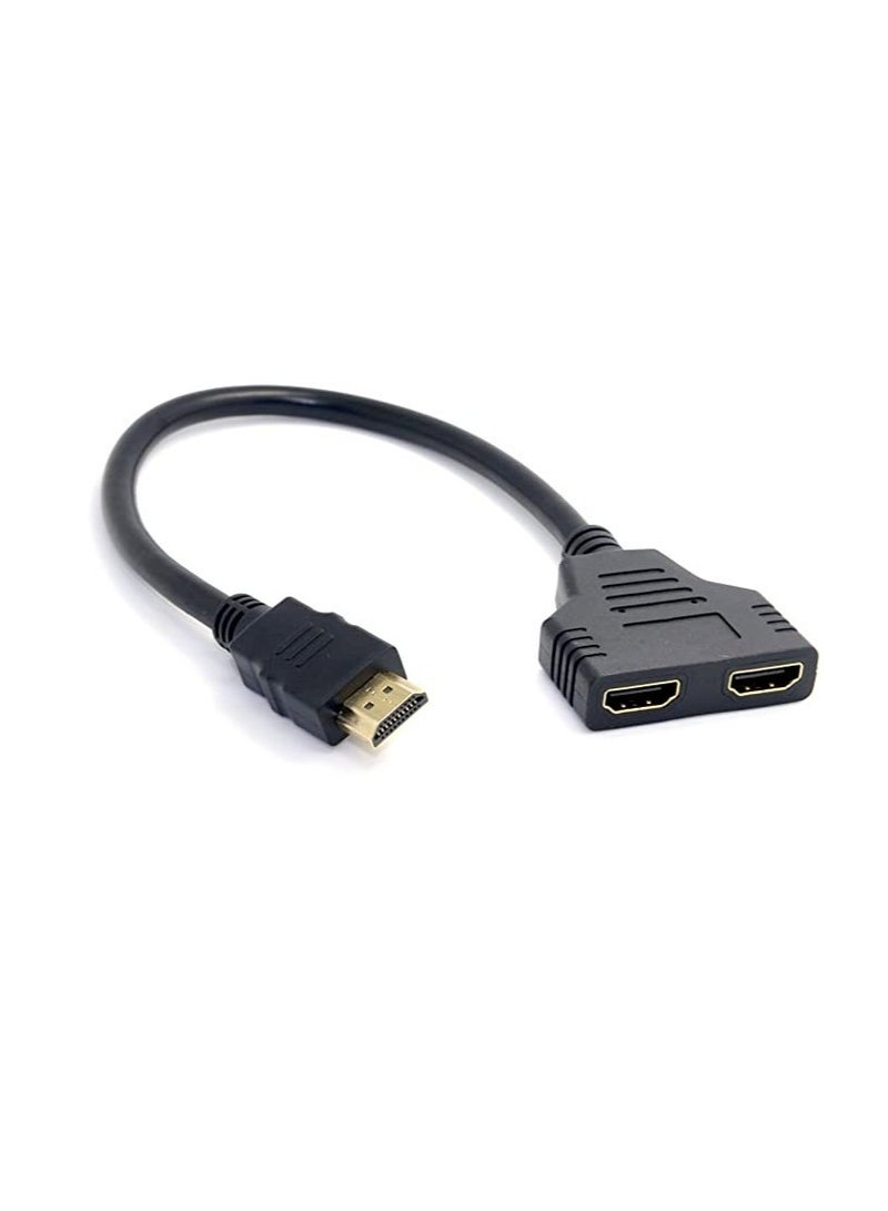 DUSALA 1080p Hdmi Male to Dual Hdmi Female 1 to 2 Way Hdmi Splitter Cable Adapter Converter for DVD Plays PS3 HDTV LCD Monitor and Projectors Signal One in Two Out - Image 2