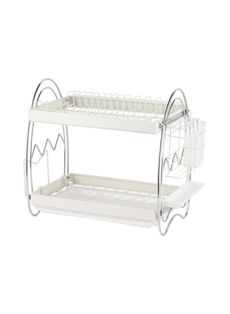 DANUBE HOME Astra Metal Dish Rack Set with Utensil Holder and Drip Tray – Sturdy Rust-Resistant Kitchen Drying Rack, Space-Saving Design, Perfect for Home, Restaurant & Dishwasher Use L41 X W25.5 X H39.5Cm - Image 2