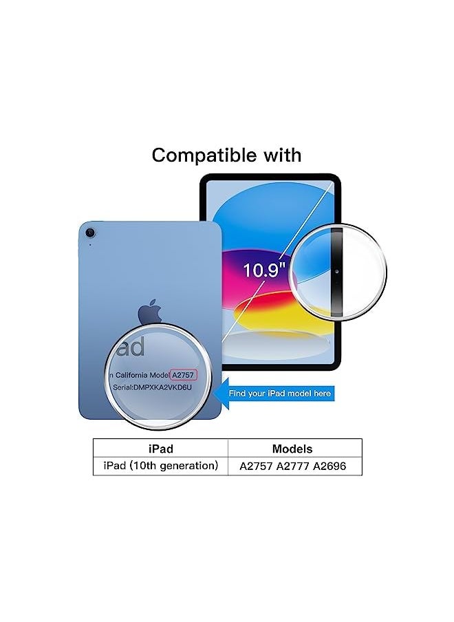 Jetech - Case For Ipad 10 (10.9-Inch, 2022 Model, 10Th Generation) With Pencil Holder, Clear Transparent Back Shell Slim Stand Shockproof Tablet Cover, Auto Wake/Sleep (Blue) - Image 1