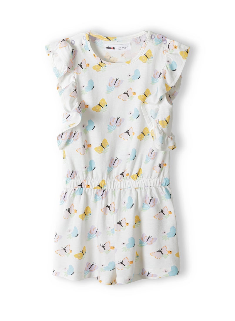 MINOTI Kids Girls Ruffle Sleeve Playsuit With Elastic Waist  - Image 1