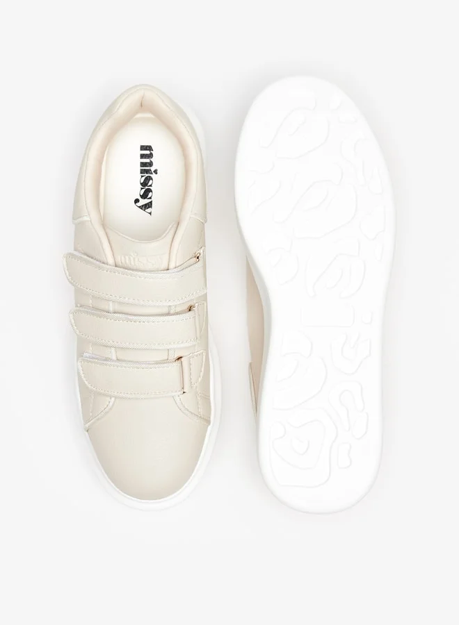 MISSY Logo Detail Sneakers with Hook and Loop Closure