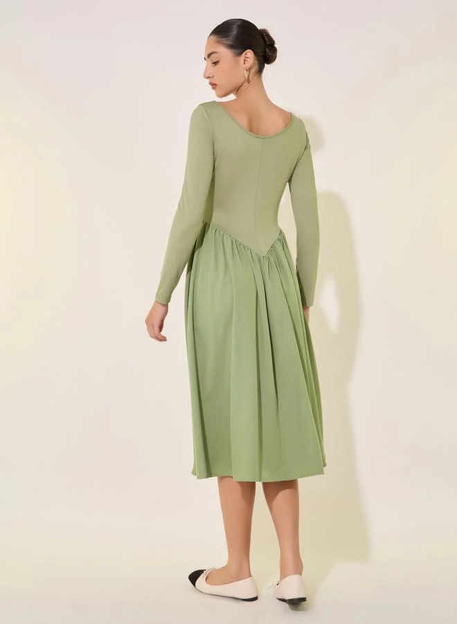 Take Two Gathered Longsleeve Dress