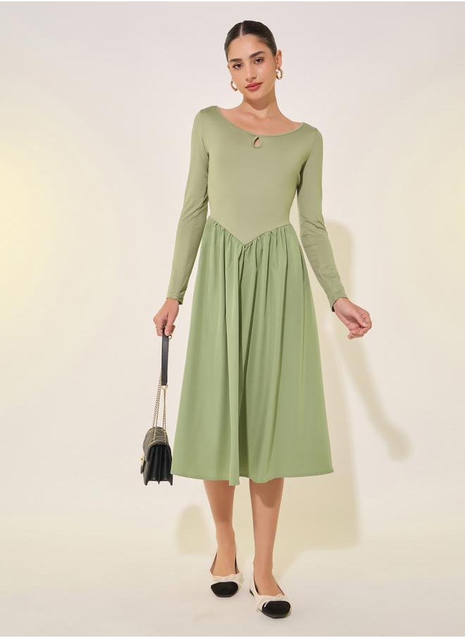 Take Two Gathered Longsleeve Dress  - Image 1
