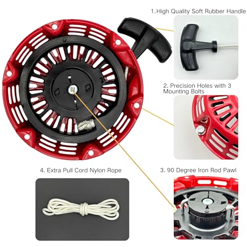YGQ Pull Start Assembly Recoil Starter 28400-Z4M-306ZB for Honda GX120 GX160 GX200 4.0 5.5 6.5 hp 3000 Watt Generators - Image 4
