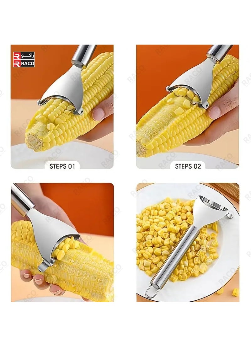 RACO - Corn Peeler, Corn Stripper Corn Cob Stripper Tool, Premium Stainless Steel Corn Thresher with Ergonomic Handle, Kitchen Gadget - Image 1
