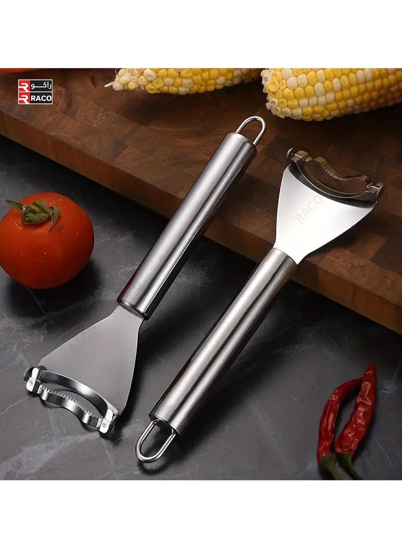 RACO - Corn Peeler, Corn Stripper Corn Cob Stripper Tool, Premium Stainless Steel Corn Thresher with Ergonomic Handle, Kitchen Gadget - Image 1