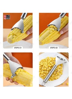 RACO Corn Peeler, Corn Stripper Corn Cob Stripper Tool, Premium Stainless Steel Corn Thresher with Ergonomic Handle, Kitchen Gadget  - Image 4
