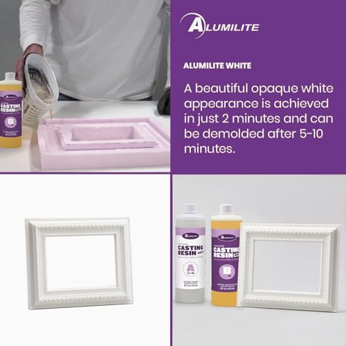Alumilite Amazing Casting Resin White, 32 oz (16 oz Part A + 16 oz Part B) – Ideal for Pouring Small to Large Durable Pieces, Arts, Crafts, Jewelry, and Decorative Items, 30-Minute Demold Time - Image 5