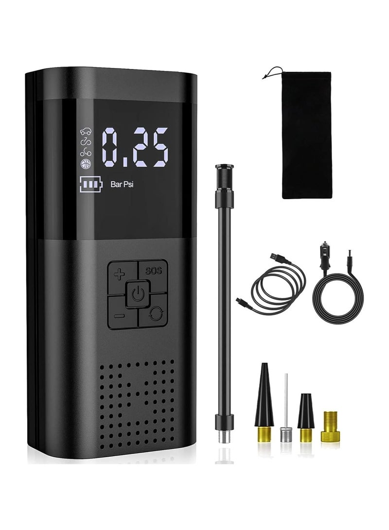 Portable Air Compressor Tire Inflator,150PSI Fast Cordless Air Pump，Accurate Pressure LCD Display Digital Pressure Gauge,With LED Light, Fast Inflation For Car, Motorcycle, E-Bike, Ball - Image 1