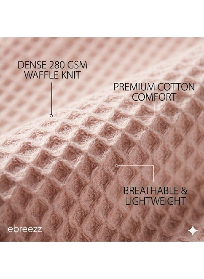 EBREEZZ Premium Waffle Cotton Blanket – 160×230 cm | 280 GSM - Image 4