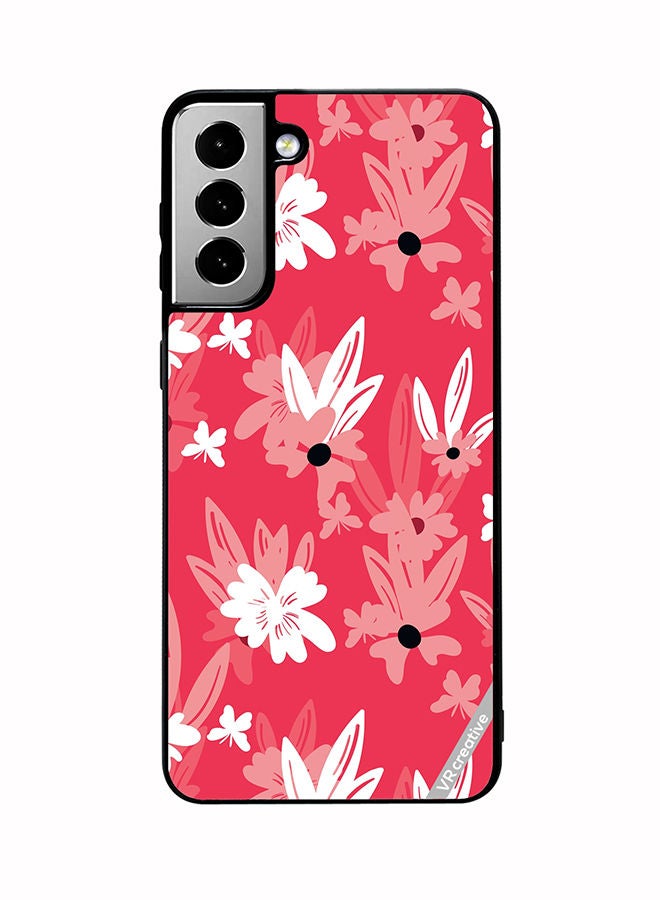 VR CREATIVE Protective Case Cover For Samsung Galaxy S21 FE 5G Floral Pattern Based On Traditional Folk Art Ornaments Design Multicolour - Image 1