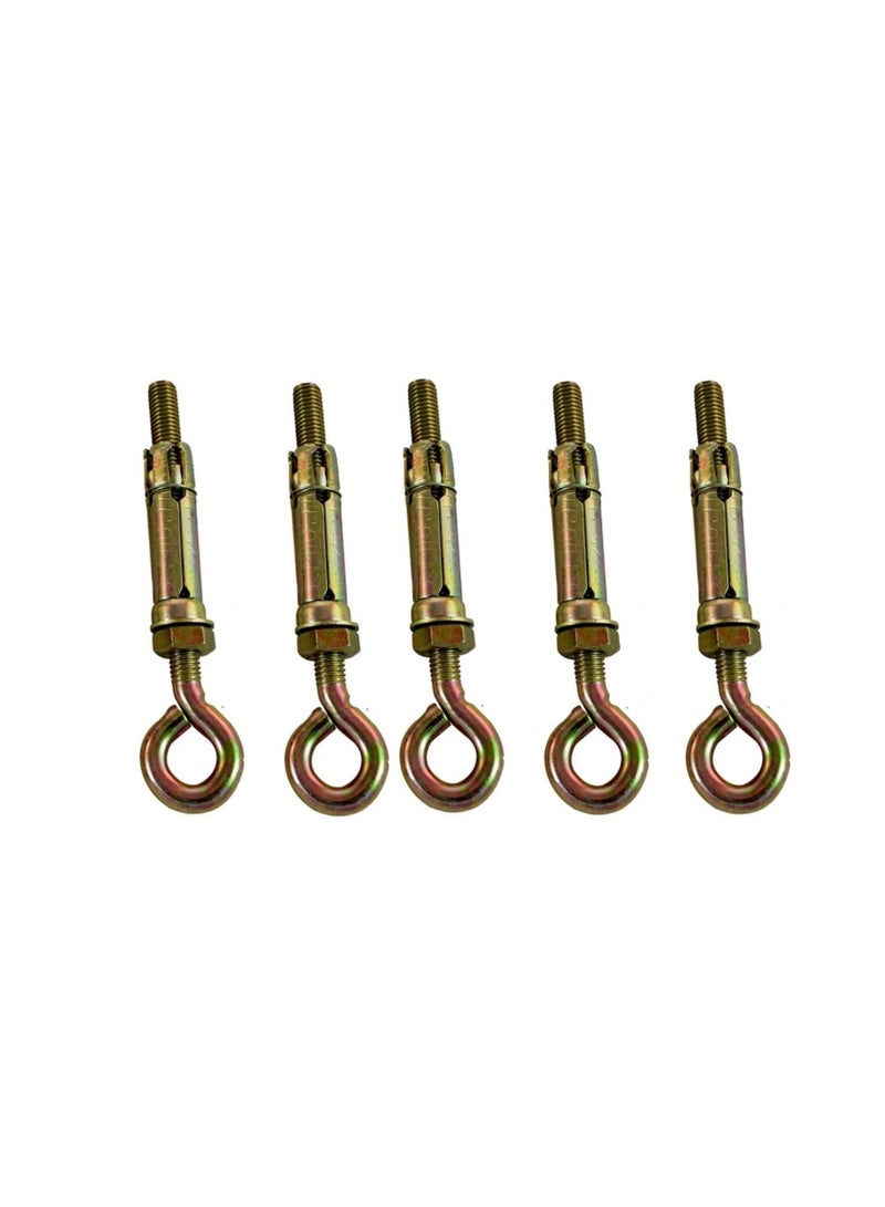 High Strength Metal Sleeve Shield Closed Hook/Eye Hook | Open Hook Anchor Bolt Pack of 5 (CLOSED HOOK, 6 MM)  - Image 2