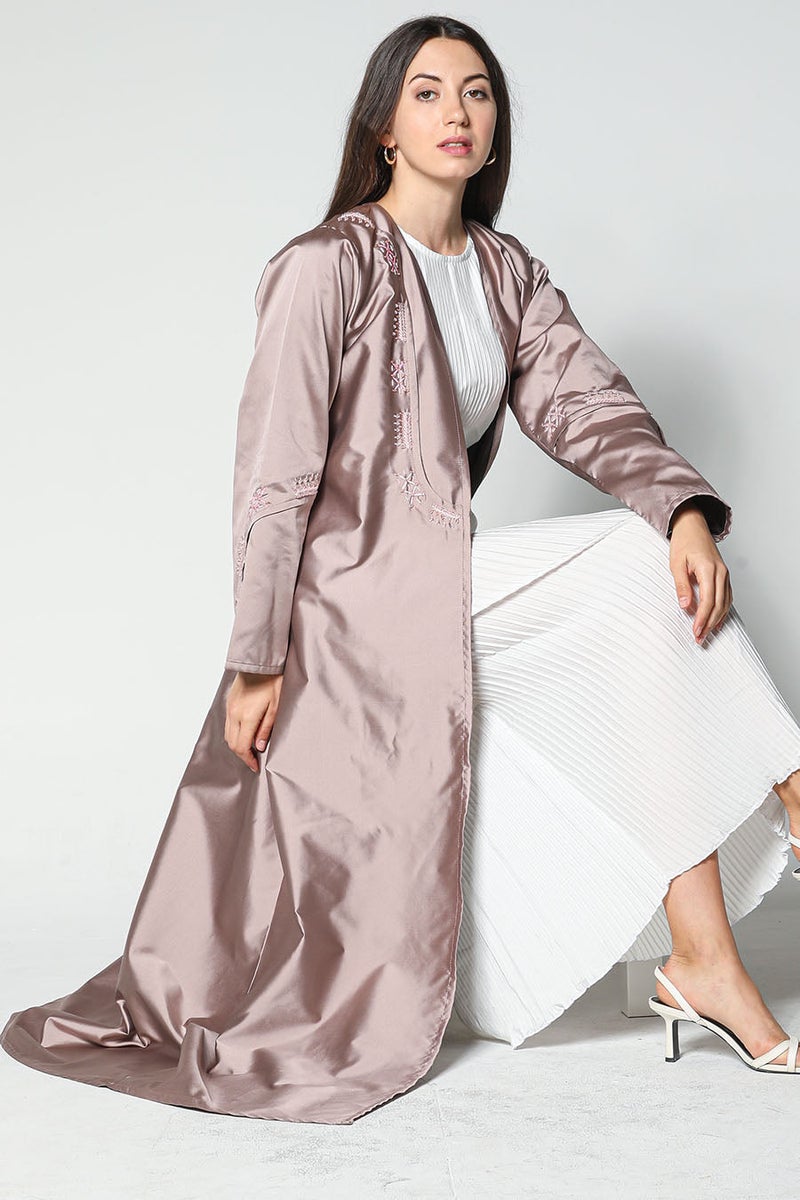 Moistreet Satin Flared Sleeve Abaya - Image 2