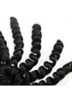 Leeven 6 Pcs Jumpy Afro Kinky Twist Crochet Braid Natural Black Jamaican Bounce Synthetic Braiding Hair Extension 8 Inch 20 Strands 1B  - Image 5