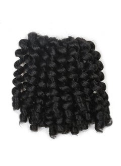 Leeven 6 Pcs Jumpy Afro Kinky Twist Crochet Braid Natural Black Jamaican Bounce Synthetic Braiding Hair Extension 8 Inch 20 Strands 1B  - Image 3