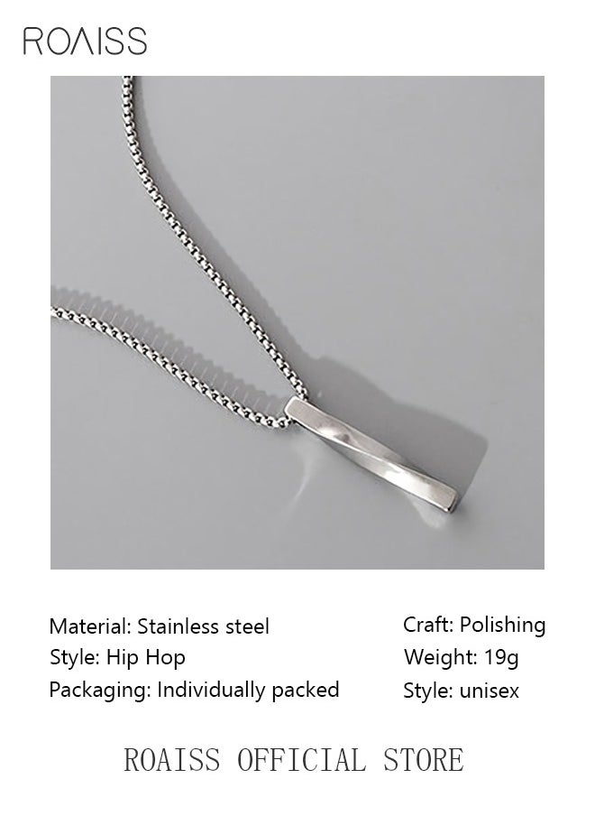 roaiss - Modern Spiral Pendant Necklace Cool Pullover Chain Unisex Silver Finish - Image 1