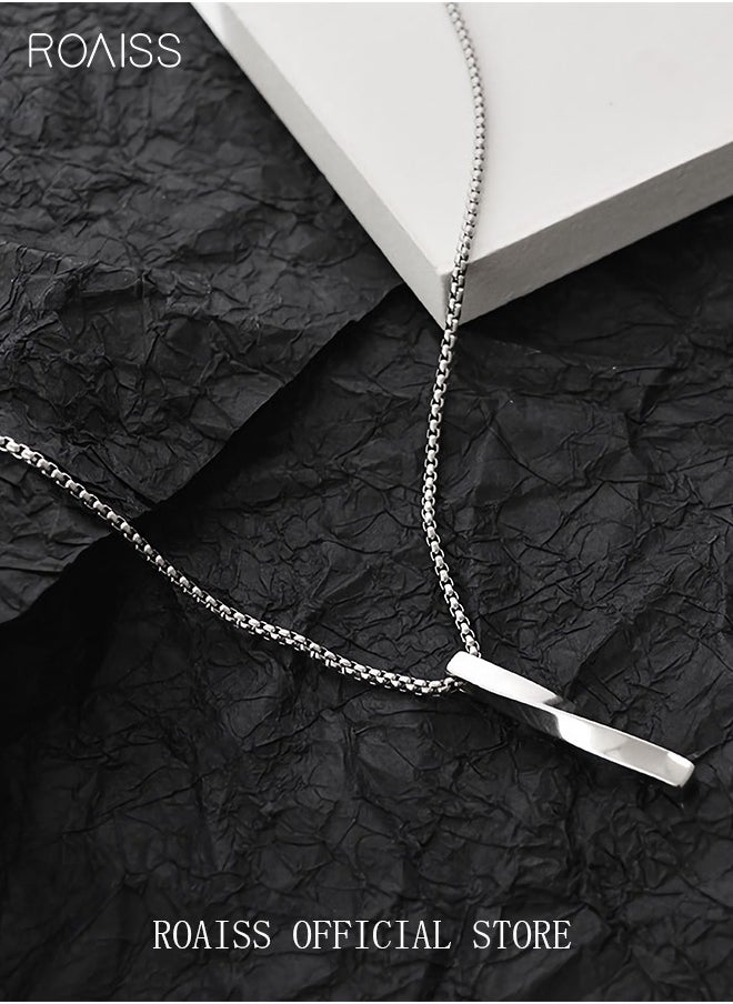 roaiss - Modern Spiral Pendant Necklace Cool Pullover Chain Unisex Silver Finish - Image 1