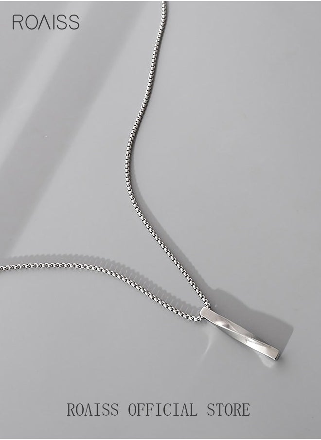 roaiss - Modern Spiral Pendant Necklace Cool Pullover Chain Unisex Silver Finish - Image 1