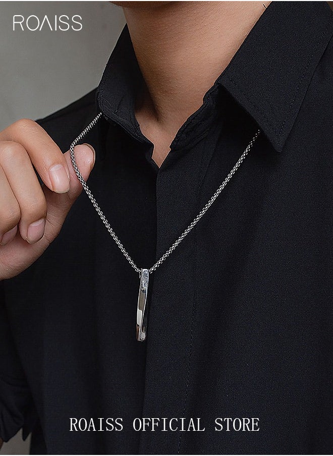 roaiss - Modern Spiral Pendant Necklace Cool Pullover Chain Unisex Silver Finish - Image 1