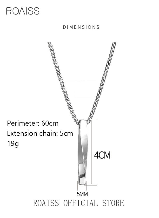 roaiss - Modern Spiral Pendant Necklace Cool Pullover Chain Unisex Silver Finish - Image 1