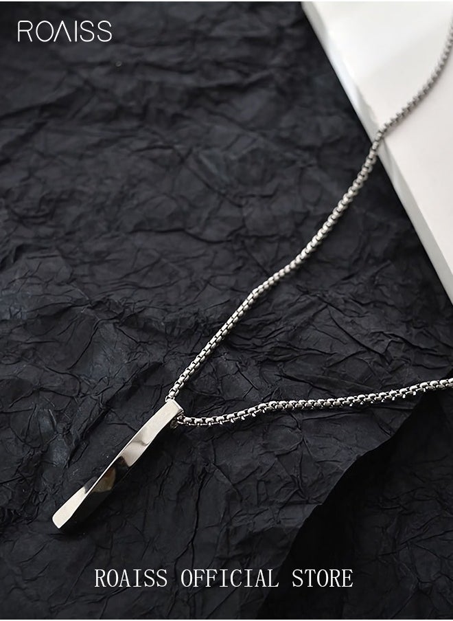 roaiss - Modern Spiral Pendant Necklace Cool Pullover Chain Unisex Silver Finish - Image 1