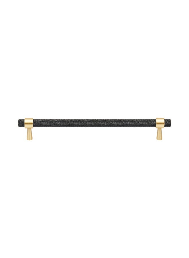 CINCINNO Altus Premium Solid Brass Pull Handle With Knurl Pattern and 2-Year Colour Warranty , 12x224mm – Stylish & Durable for Drawers, Kitchen Cabinets & Furniture (Matt Black & Gold plated)  - Image 1