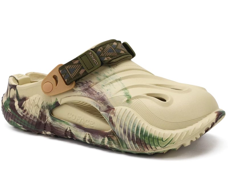 COFACE Mens Recovery Clogs Comfortable Walking Athletic Cushion Slides Sandals Sport Casual Orthopedic Memory Foam Mules Summer Outdoor Slippers Plantar Fasciitis Arch Support Camo Beige Green Size 10 - Image 1