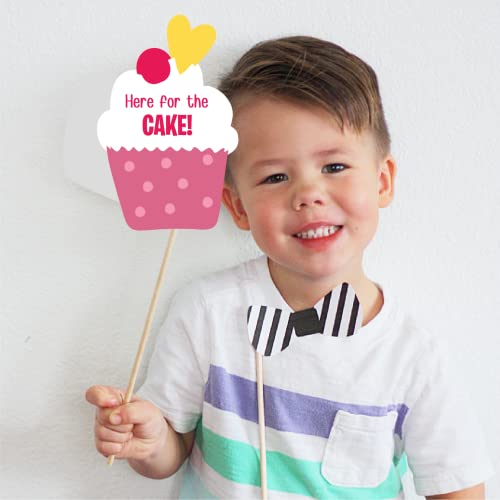 Crackles First Birthday Photo Booth Props Pink for Baby Girl, Party Decorations for Kids, 1st Birthday Items - 38 Pieces - Image 4