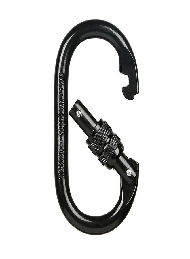 BYANG Heavy Duty Locking Climbing Carabiner Clip (Black,2 Pack) CE Rated 25 kN 5600 LB Rugged Terrain Approved Industrial Strength Twist Lock Carabiners Clips for Rigging, Ropes, Hammocks, Camping - Image 4
