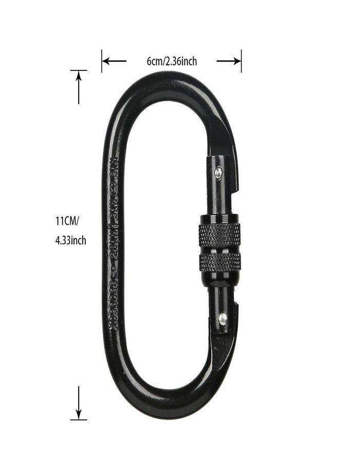 BYANG Heavy Duty Locking Climbing Carabiner Clip (Black,2 Pack) CE Rated 25 kN 5600 LB Rugged Terrain Approved Industrial Strength Twist Lock Carabiners Clips for Rigging, Ropes, Hammocks, Camping - Image 2