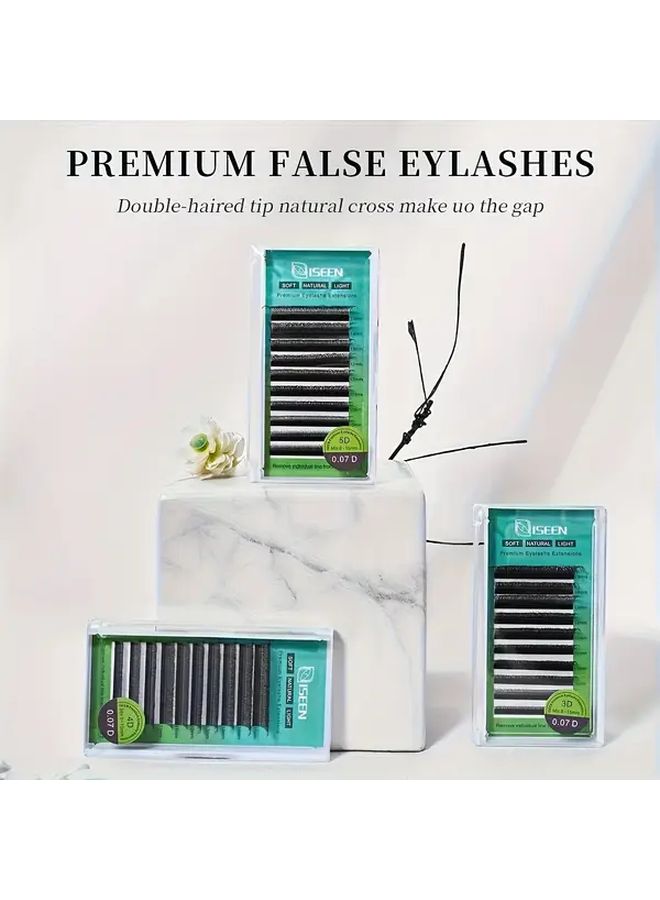7D False Eyelashes 8 15mm D Curl Natural Soft Handwoven Fan Shaped Automatic Flower Lashes - Image 3