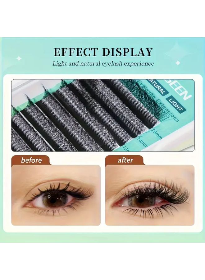 7D False Eyelashes 8 15mm D Curl Natural Soft Handwoven Fan Shaped Automatic Flower Lashes - Image 5