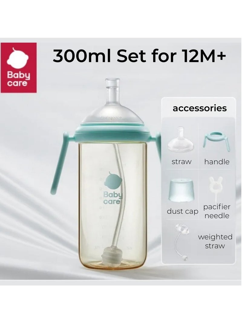 Be a better mom - Baby Bottle with Breast-Like Nipple 13° Inclined Design PPSU Learner Cup with Handle Easy to Feed Anti Colic BPA Multiuse Baby Bottle Set - Image 1