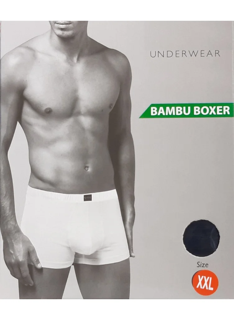 Q En Men's Solid Color Boxer Bamboo - Code 514-2316, M, White