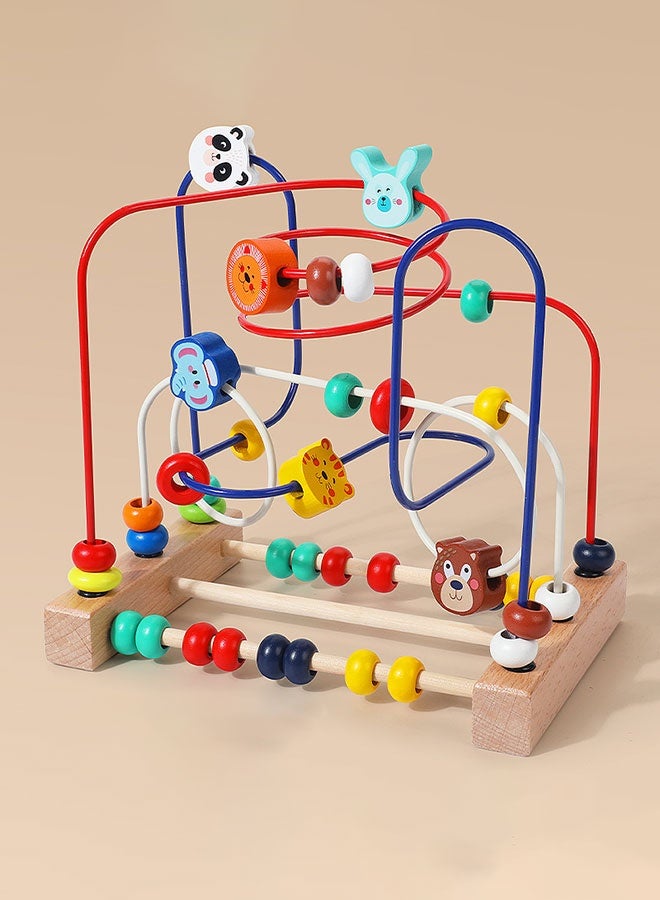 JSAITOYS Forest Animal Bead Maze Toy | Beech Wood Material, Multi-Track Design, Educational - Image 1