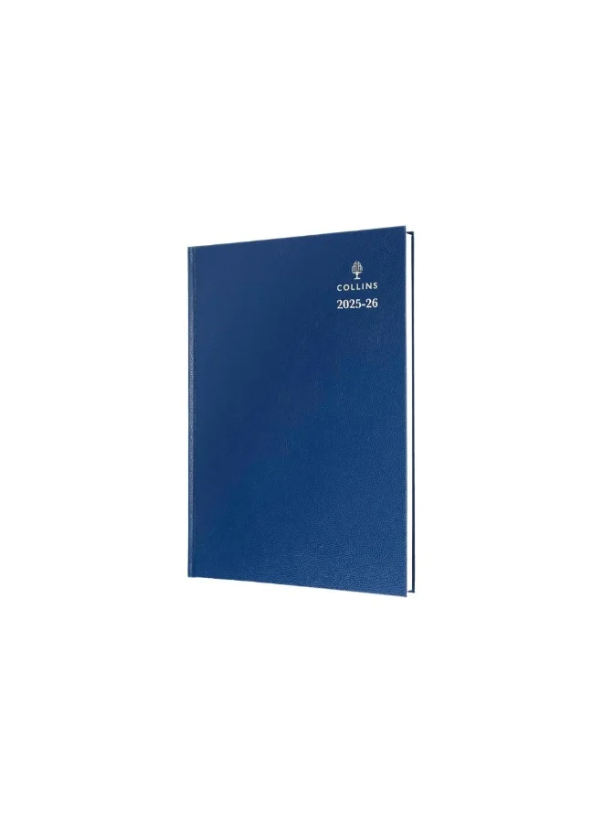 Collins Collins Desk 12 Month Mid/Academic Year Planner, August 2025-August 2026 Day-to-Page Appointments Diary, A4 Hard Cover, Blue