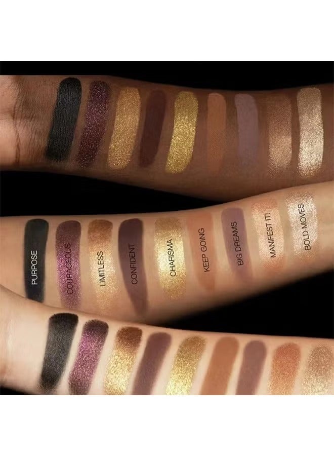 Huda Empowered Eyeshadow palette Multicolour, 18 Colors Matte Shimmer Glitter Multi Reflective Shades Ultra Pigmented Makeup Eye Shadow Powder Waterproof Eye Shadow - Image 5