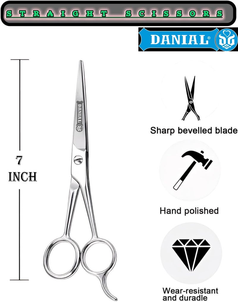 DANIAL High Carbon 6.5 Inch Hair Cutting Scissor - Professional Stainless Steel Precision Tool for Men's Haircut, Mustache, Beard Grooming, and Salon Hair Trimming - Image 2