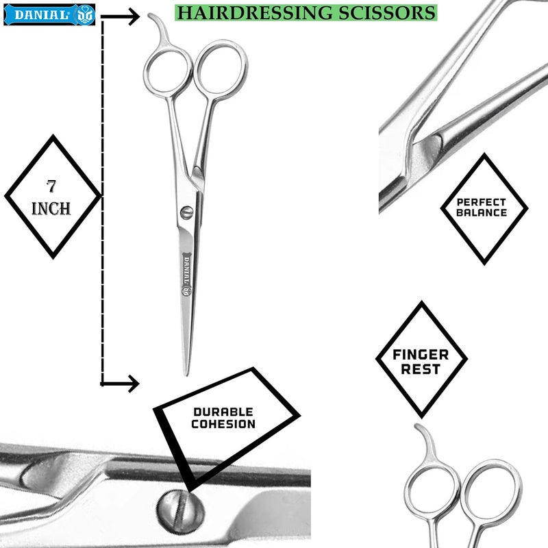 DANIAL High Carbon 6.5 Inch Hair Cutting Scissor - Professional Stainless Steel Precision Tool for Men's Haircut, Mustache, Beard Grooming, and Salon Hair Trimming - Image 4