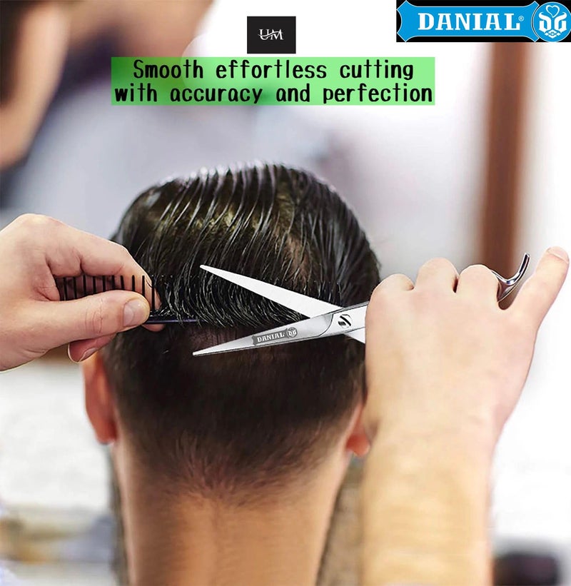 DANIAL High Carbon 6.5 Inch Hair Cutting Scissor - Professional Stainless Steel Precision Tool for Men's Haircut, Mustache, Beard Grooming, and Salon Hair Trimming - Image 5