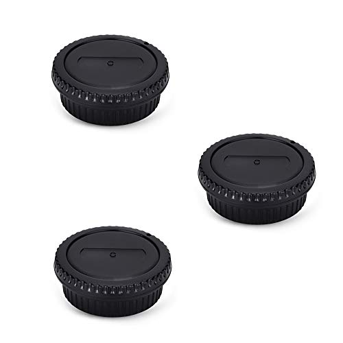 JJC Rear Lens Cap Body Cap Cover Set for Canon T7 T6 T5 T3 XS T7i T6s T6i T5i T4i T3i SL2 SL1 7D Mark II 6D Mark II 5D Mark IV 5DS R 1Dx Mark II 90D 80D 77D 70Detc for Ef EfS Mount Lens 3 Pack - Image 1