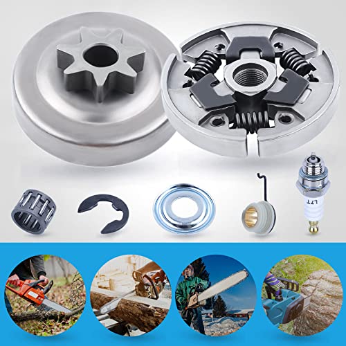 Adefol Chainsaw 3/8" 7 Teeth Clutch and Sprocket Precision Design for Stihl MS310 MS390 029 039 Replacement Parts with Needle Bearing Washer E-Clip Worm Gear for 1125 160 2002, 1125 640 2000 - Image 3